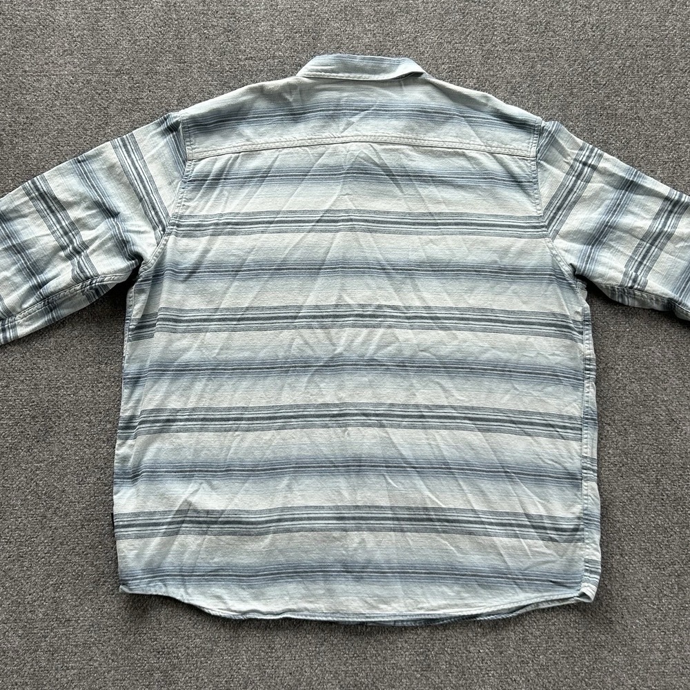 Patagonia Shirt Men XXL Lightweight Long Sleeve Fjord Flannel Blue Stripe Cotton - Picture 3 of 13